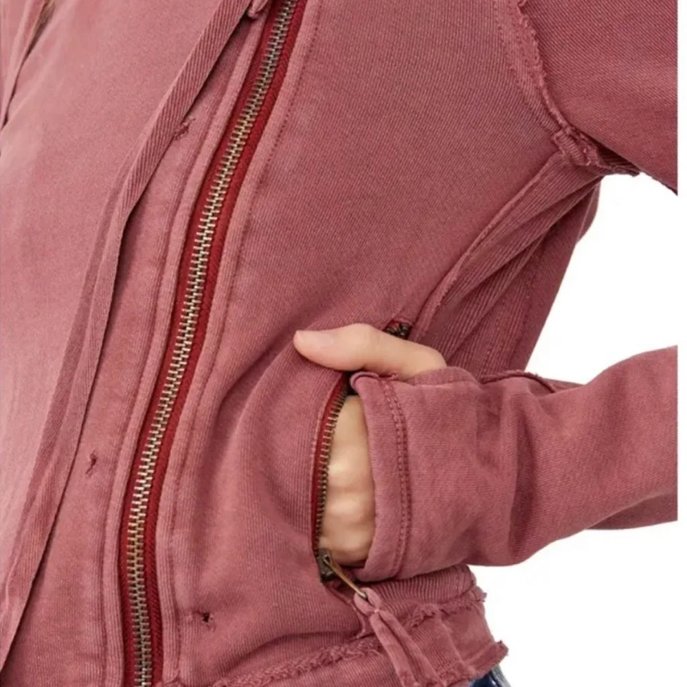 We the Free You asked for it Moto Jacket Pink Size Large
